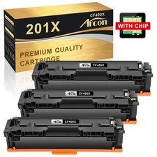3-Pk Black Toner Set for HP 201X LaserJet Pro MFP M277dw M277 M252dw M252 CF400X picture