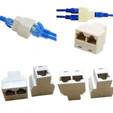 4 Pack RJ45 Splitter Connector Adapter 1 to 2 Female Port Plug 3 Way CAT picture