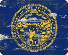 State Flag Of Nebraska Mousepad 7 x 9  Distressed Art Photo mouse pad picture