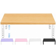 Adjustable Wood Computer Monitor Stand Riser, Office Desk Organizer and for M... picture