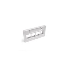 Leviton 49910-SW4 Quickport Modular Furniture Faceplate 4-Port White picture