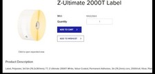 Zebra Label 2000T Label, Polyester, 3x1.25in (76.2x31.8mm) TT, Z-ultimate 2000T picture