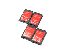 Lot of 4 Red SanDisk Adapter MicroSD to SD Card picture