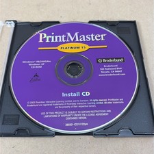 PrintMaster Platinum 15 Install CD Broderbund Windows 98 2000 Me XP READ picture