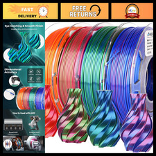 Shiny Dual Color 3D Printer Filament Bundle - 1.75mm Multi Color Change, 4 Spool picture