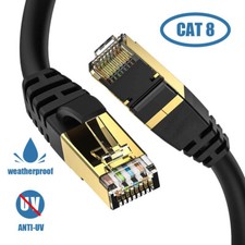 Braided Flat CAT8 Network Cable 40Gbps Shielded Ethernet HighSpeed RJ45 LOT picture