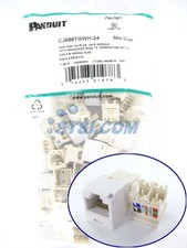 (24-PACK) Panduit CJ688TGWH-24 Mini-Com Cat6 Jack, White, GENUINE ~STSI picture