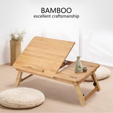 Height Bamboo Laptop Table Foldable Desk with Cup Recess for Home Use picture