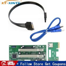 XT-XINTE PCI-E Express X1 to Dual PCI Riser Adapter USB3.0 Converter with Cable picture
