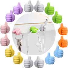 16Pcs Creative Silicone Thumb Wall Hook - Multifunction Adhesive Cable Clip ，Sel picture