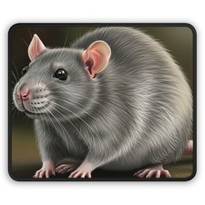 Cute Grey Rat Gaming Mouse Pad picture