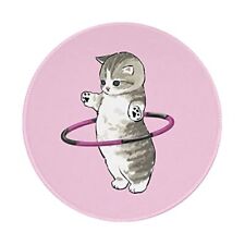 Pink Kawaii Mouse Pad Cute Cat Round Mouse Pad Anti-Slip Rubber Funny Mousepa... picture