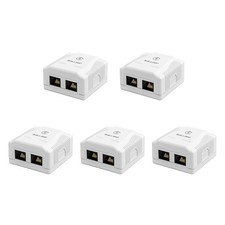 iwillink Cat6 Ethernet Surface Mount Box, 2-Port RJ45 Keystone Jack Surface Moun picture