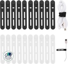 Bridas reutilizables, 20 unidades de correas de silicona ajustables picture