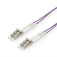 OM4 LC 100g Violet Duplex Multimode Fiber Cable 50/125 Purple 1M 3FT Fiber Optic picture