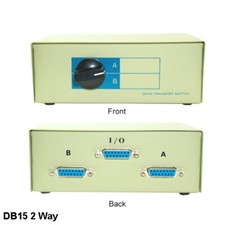 Kentek DB15 2 Way Data Transfer Switch Box 15 Pin I/O AB Female PC MAC Display picture