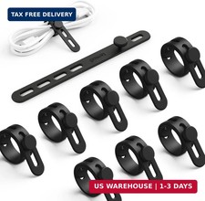 Lamicall 10 Pack Silicone Cable Ties Cord Organizer - Wire Management Wraps picture