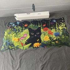 Kingdder Black Cat Floral Scalloped Desk Mat Large Extended Gaming Mouse Pad picture
