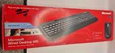 Microsoft Wired Desktop 600 Keyboard & Mouse Set Black APB-00001 Open Box picture