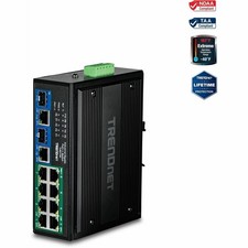 TRENDnet 10-Port Industrial Gigabit 400W PoE++ DIN-Rail Switch TI-BG108 8 x picture