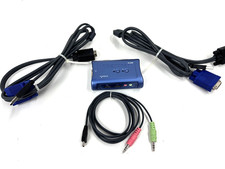 TRENDnet TK-209 Blue 2-Port USB High Resolution VGA Audio KVM Switch w/Cables picture