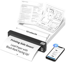 Portable US Letter Thermal Printer with Bluetooth, Inkless Printing picture