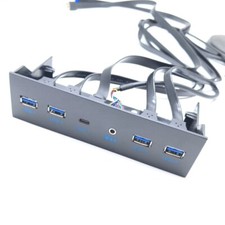 19Pin 9P To 4-Port USB 3.0 HD Audio Type E Type-C 3.1 5.25in Front Panel Cable picture
