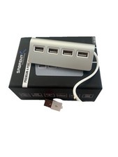 SABRENT Premium 4 Port Aluminum USB 2.0 Hub Silver/White HB-UMAC picture