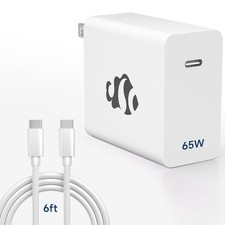 65W GaN USB C Fast Charger, PD 3.0 Wall Adapter with 6.6ft Cable, Reliable Po... picture