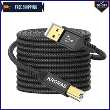 25FT Nylon Braided USB 2.0 Printer Cable, Male-to-Male for Fast Connections picture
