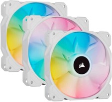3 Corsair SP120 RGB Pro Performance 120mm White PWM Fan With RGB Controller picture