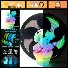 Glow in the Dark Rainbow 3D Printer Filament 1.75mm 1kg Luminous PLA FDM picture