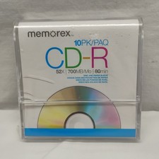 Memorex CD-R 10pk 52x 700MB 80 Min Blank Disc Paper Sleeve Sealed picture