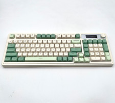 Aula S99 Pro Multifunctional Knob Wireless Gaming Keyboard: Green/Light Cream  picture