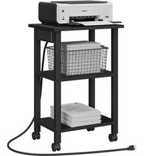 3 Tier Printer Stand, Rolling Printer Cart with Power Outlets and USB Ports, ... picture