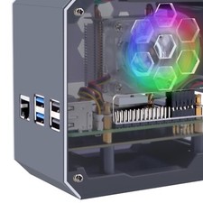 N07 NVMe MiniTower NAS Kit for Raspberry Pi 5 - Cooling and Display Features-^- picture