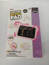 Grafix Pink Unicorn Doodle Pad With Pen/Stencils and Magic Eraser Brand New picture
