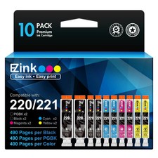 E Z Ink Compatible Ink Cartridges for Canon PGI 220 CLI 221 10 Pack picture
