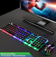Gaming Keyboard and Mouse Set, Rainbow, Waterproof Keyboard, 1000 DPI Mouse picture