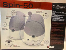 Labtec Spin-50 2.0 Wired Computer Speakers Volume Control Bass Port Gray/White picture