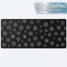 Minimalist Snowflake Winter Gaming Mouse Pad Extended Desk Mat 36x18 Geometric picture
