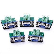 5 Pack DB9 Breakout Board RS232 Serial Female To Terminal Block 10P Adapter picture