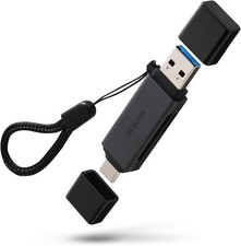 ELECOM USB Type-C & USB-A Card Reader Dual SD / microSD 2 Slots Black Japan New picture
