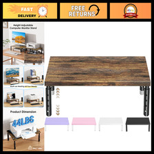 Adjustable Wood Monitor Stand Riser - Desk Organizer for Laptop, PC & Printer picture