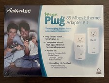 BRAND NEW SEALED Actiontec Mega Plug 85 Mbps Ethernet Adapter Kit HLE08500-01K picture