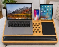 LapGear Bamboo Lap Desk Cushion Laptop Tray Ventilated 22” picture