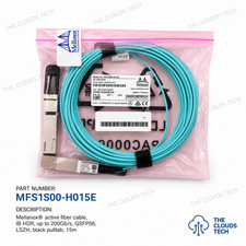 NEW SEALED Mellanox 15M InfiniBand HDR QSFP56 Optical Cable MFS1S00-H015E picture