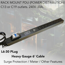 240V Rackmount PDU for mining Server power splitter L6-30P 30 Amp to 8x C13 C19 picture