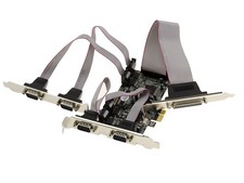 PCIe Parallel Card IEEE1284 DB25 LPT SPP ECP And 4 Serial Ports COM RS232 DB9 picture