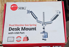 SIIG CE-MT2X11-S1 Dual Monitor Gas Spring Desk Mount with USB Port - 17